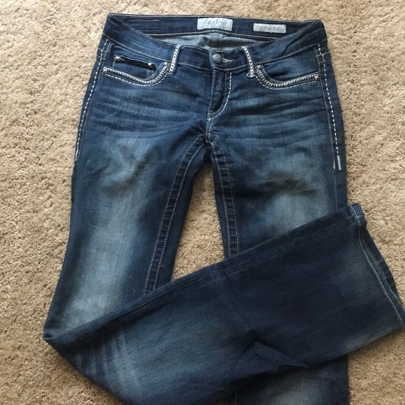 Dark wash bootcut jeans 37” inseam - Picture 3 of 6